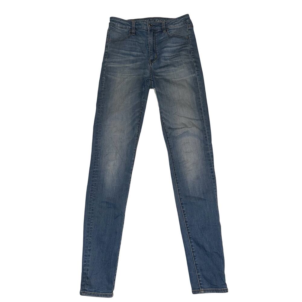 American Eagle super stretch women’s super high rise blue jean jegging